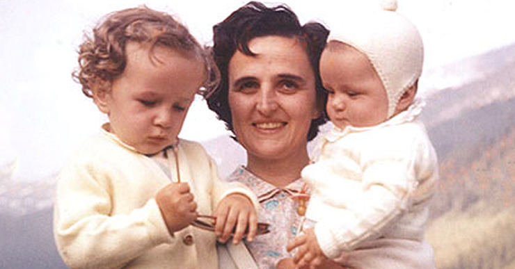 St. Gianna Beretta Molla holding her children